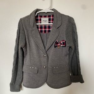 Mayoral Girls Grey Knit and Jersey Blazer Size 4T